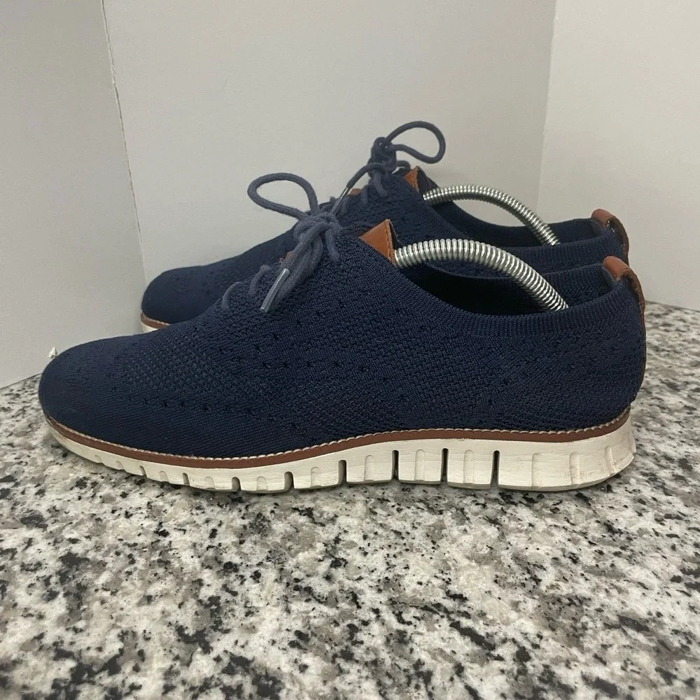 Cole Haan ZeroGrand Stitchlite Navy Blue Wingtip Oxford Shoes C24947 Mens 9M